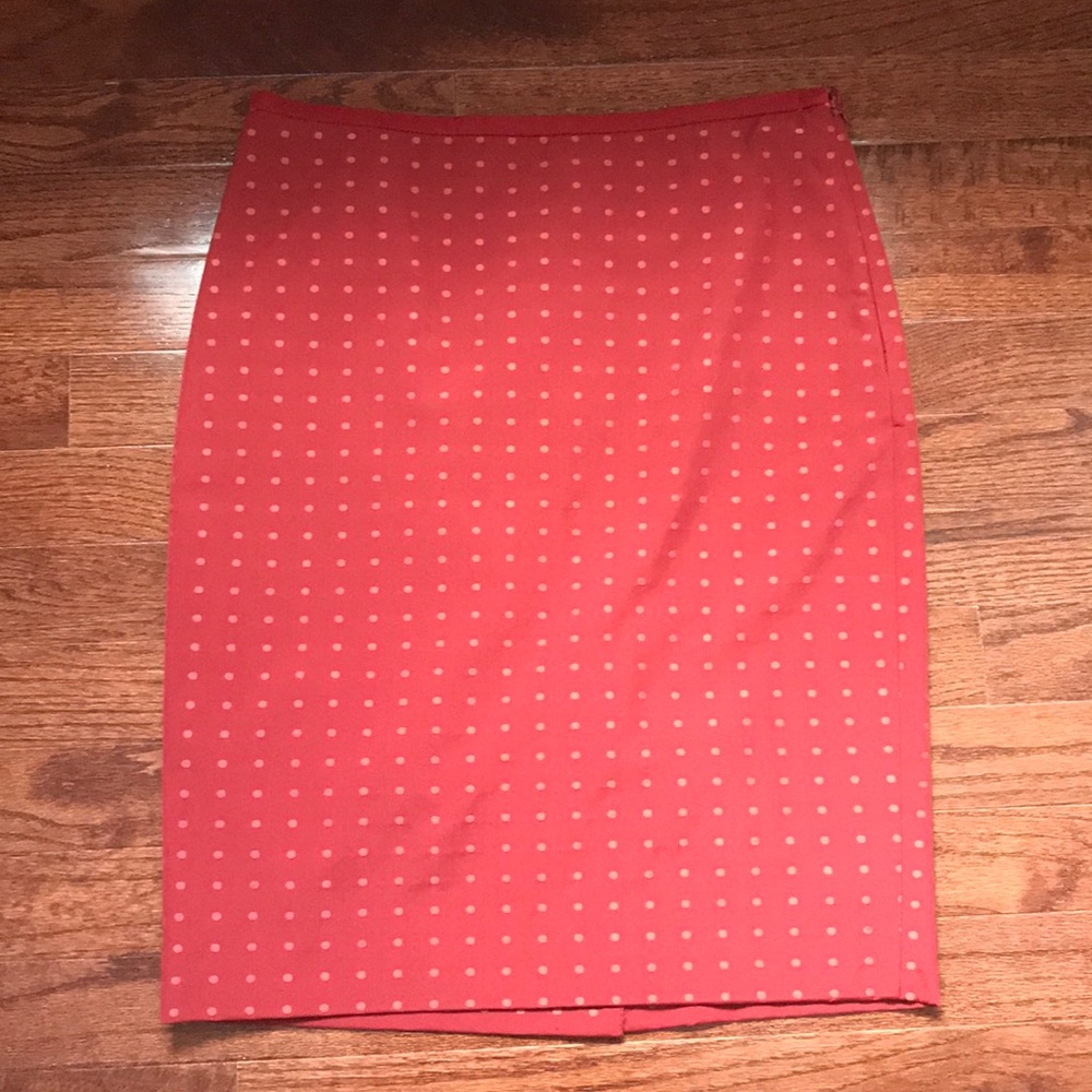 Burgundy polka dot skirt